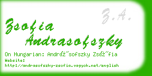 zsofia andrasofszky business card